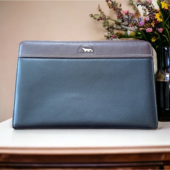 Handbag small leather small travel bag many compartments crocodile hardware - Picture 1 of 14